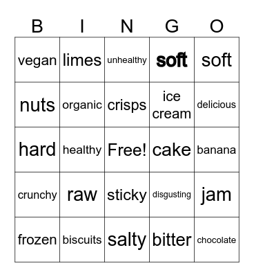 FOOD Bingo Card