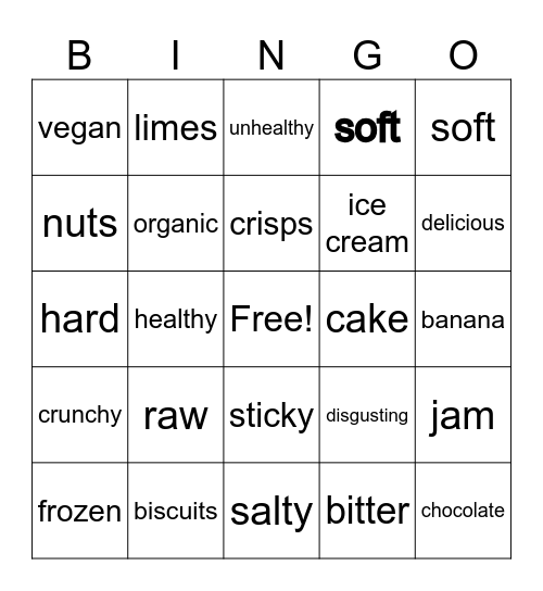 FOOD Bingo Card