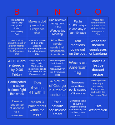 Happy 4th of July! Bingo Card