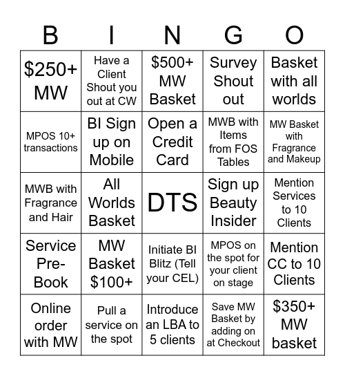 Sephora Bingo Card