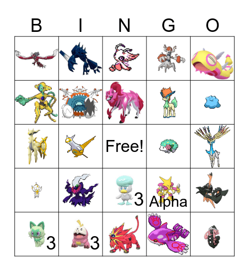 Shiny Bingo Board 2025 Bingo Card