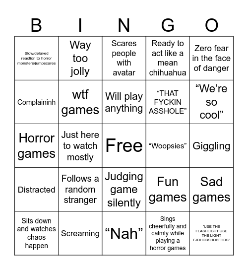 Playing roblox Bingo Card
