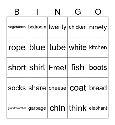 Legendary End of Year Bingo Card