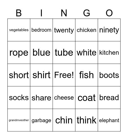 Legendary End of Year Bingo Card