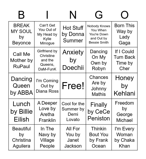 DRAG QUEEN SINGO 2025 - Round #1-2 Bingo Card