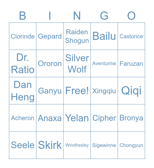 Acquaint Bingo Card