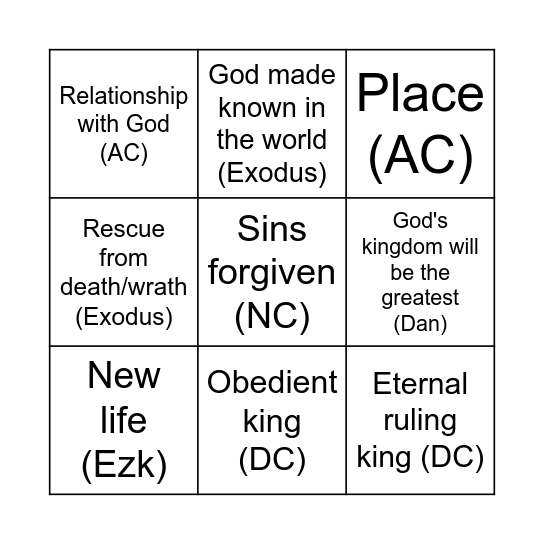 Fulfilment bingo Card