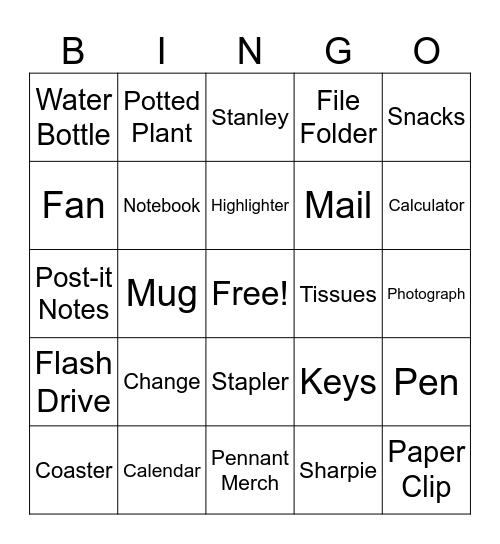 Scavenger Hunt Bingo Card