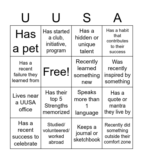 Intern - LT Bingo Card