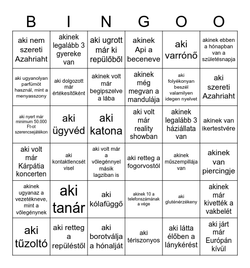 BINGO Card