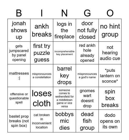 june/july bingo Card