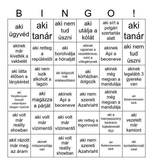 BINGO Card
