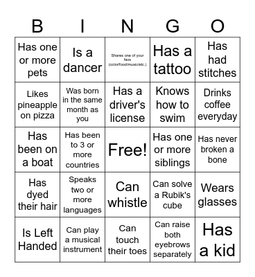 WSRP Staff Icebreaker Bingo Card