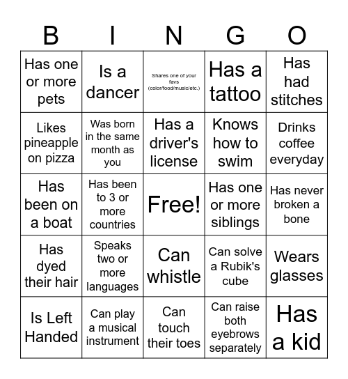 WSRP Staff Icebreaker Bingo Card