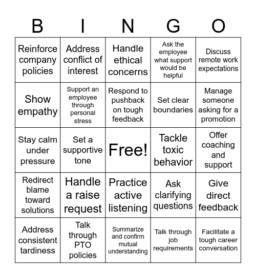 Role Play Bingo! Bingo Card