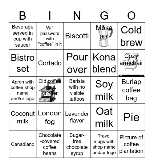 Coffee Bingo Card