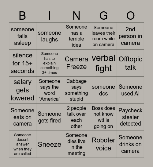 Loadout Race Bingo Card