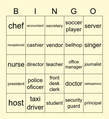 8.1 JOBS Bingo Card