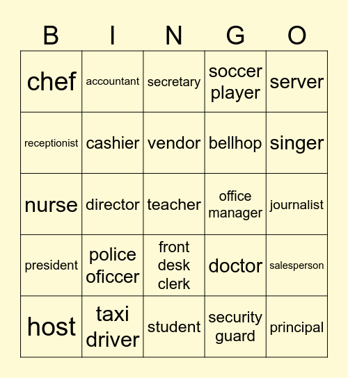 8.1 JOBS Bingo Card