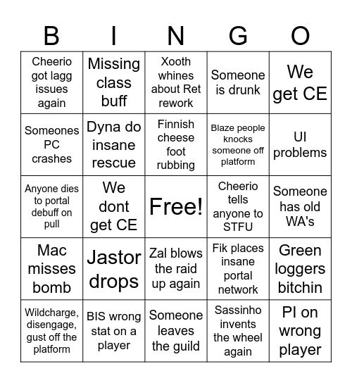 Blueballs | Gally Bingo Card