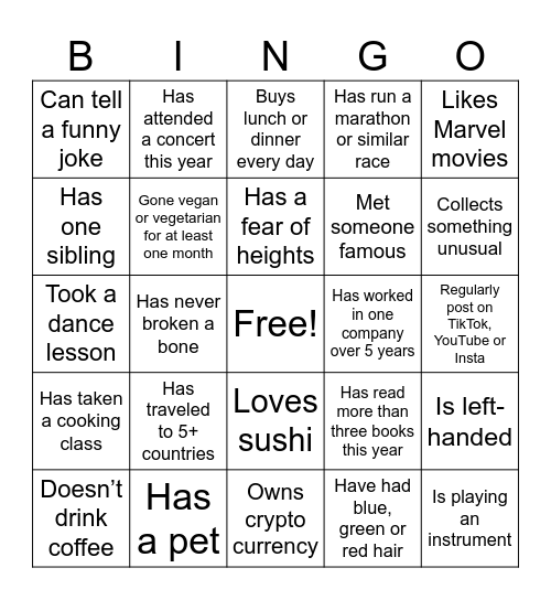 Kepler & ATV Get2Know Bingo Card