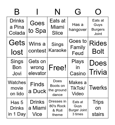Girls Trip Bingo Card