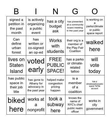 Field Notes Happy Hour BINGO Card