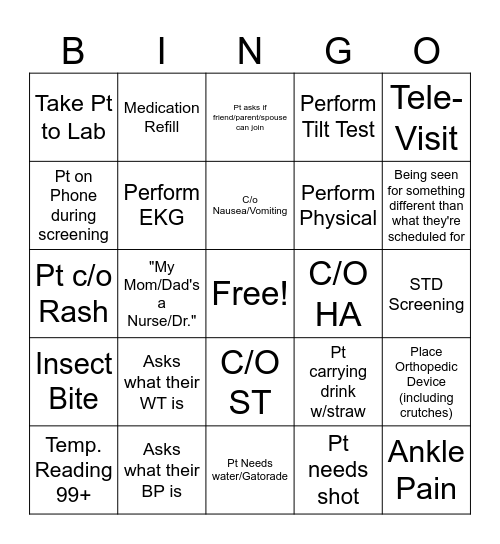 PWHC #3 BINGO Card