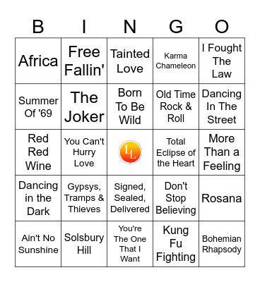 70's & 80's Hits Bingo Card