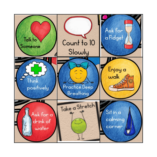 Coping Skills Bingo Card