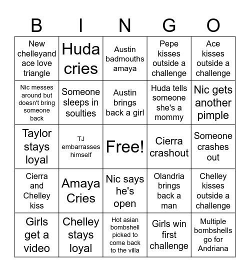 CASA AMOR Bingo Card