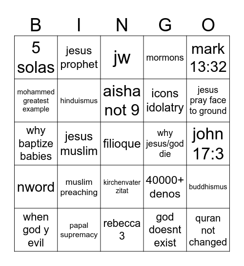 Insta reels Bingo Card