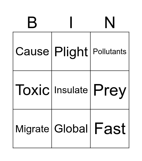 Group 3: Polar Bears Bingo Card