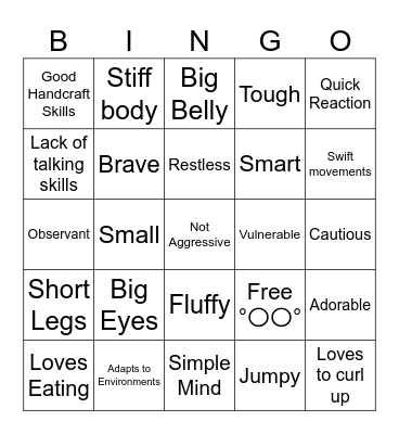 Jumping Spider's Bingo Card