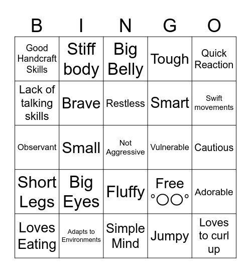 Jumping Spider's Bingo Card
