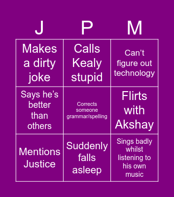 James Bingo Card