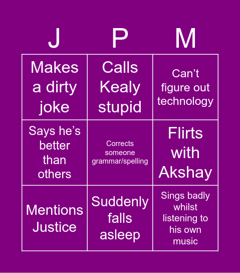 James Bingo Card