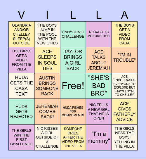 CASA AMOR Bingo Card