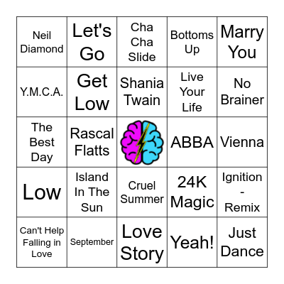 Wedding Bangers Bingo Card