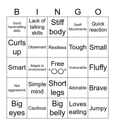 Jumping Spider's Bingo Card