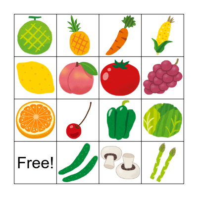 野菜と果物 Bingo Card