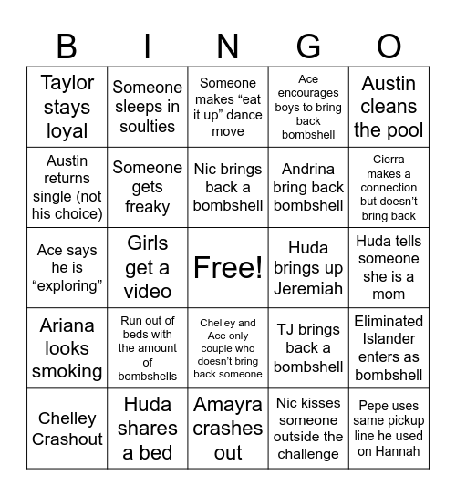 CASA WEEK Bingo Card