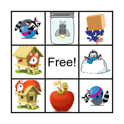 silly Animals Bingo Card