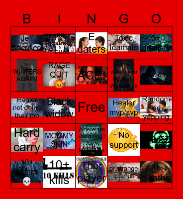 Marvel rivals Bingo Card