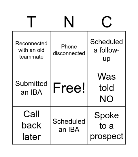 Momentum Monday Bingo Card