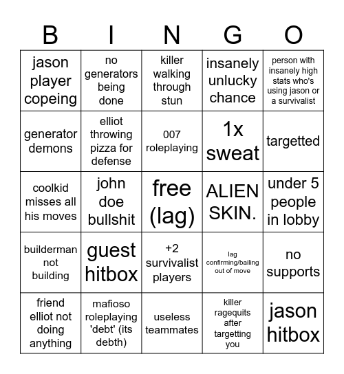 forsaken bullshit bingo Card