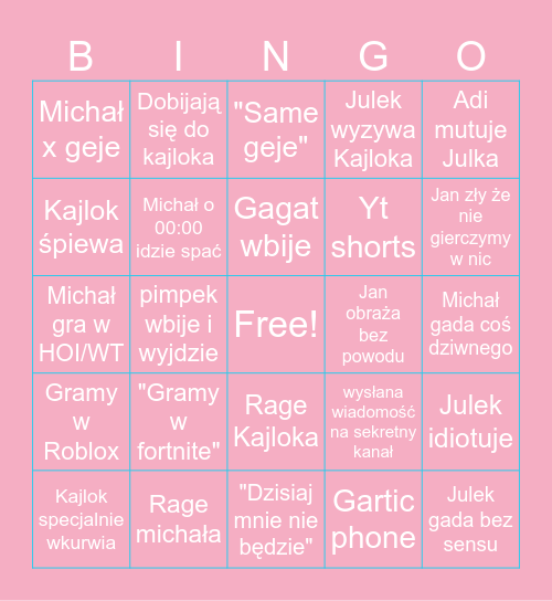 DC KARCZMA Bingo Card