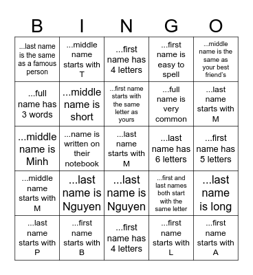 Find someone whose... Bingo Card