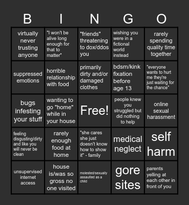 Arrow's Trauma BINGO!! Bingo Card