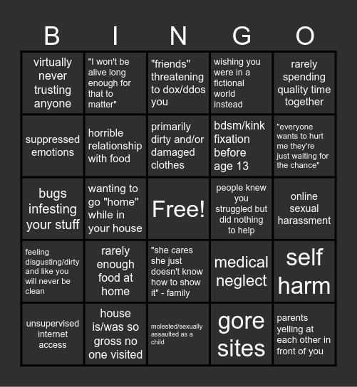 Arrow's Trauma BINGO!! Bingo Card